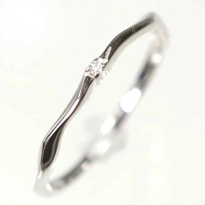 楽天市場】ダイヤモンド リングK10WG・ダイヤ0.01ct 重ね付け用リング  