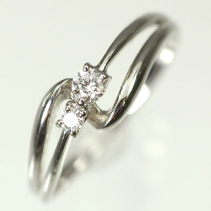 楽天市場】ダイヤモンド リング K18WG・ダイヤモンド0.10ct シンプル  