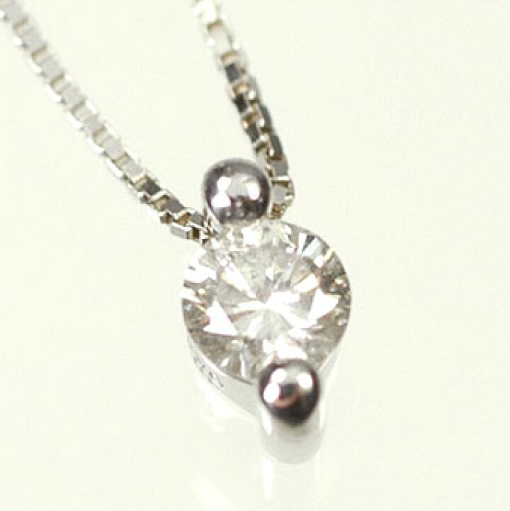 楽天市場】ダイヤモンド ネックレス K18WG・ダイヤ0.1ct 2点留め 