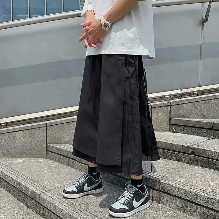 楽天市場】ワイドパンツ サルエルパンツ 変形 袴パンツ イージーパンツ 