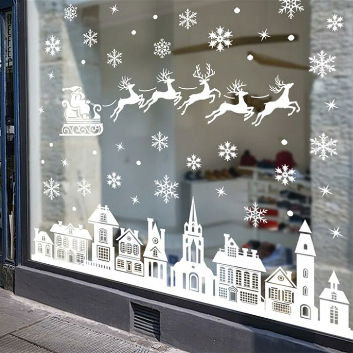 楽天市場】ウィンドウステッカー クリスマス ステッカー 窓 ガラス 