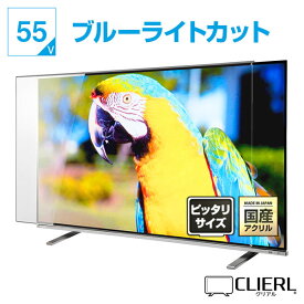 液晶テレビ保護パネル 55インチ 55型 ピッタリサイズ ノングレアUVブルーライトカット テレビガード テレビカバー テレビ 保護 ガード カバー テレビ保護パネル 赤ちゃん 子供 保護パネル 固定ストッパー付 有機EL対応 国産