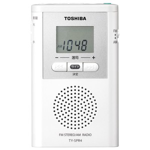 （お得な特別割引価格） TOSHIBA ワイドＦＭ対応 FMAM 携帯ラジオ TYSPR4-W 東芝 ホワイト TY-SPR4-W 高級品市場