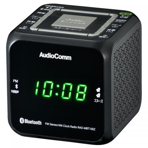 OHM クロックラジオ Bluetooth対応 MP3再生 ブラック 注目の AudioComm_RAD-MBT100Z-K RADMBT100Z-K RAD-MBT1 最新な オーム電機 07-8964 黒