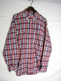 Lサイズ 346 Brooks Brothers　チェック　ボタンダウンシャツ　レッド　ブルックスブラザーズ【中古】【LARGE】【メンズ】