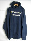 2000年代製　Champion　チャンピオン リバースウィーブ　パーカー Quinnipiac University　ネイビー　XXLサイズ【メンズ】【中古】【大きいサイズ】