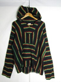 FRANK'S TEXTILES メキシカンパーカー ブラック Lサイズ メキシコ製 アクリル ラスタ 【中古】【メンズ】【LARGE】