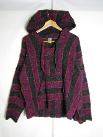 メキシカンパーカー ブラック パープル Sサイズ メキシコ製 コットン ポリエステル アクリル 【中古】【メンズ】【SMALL】