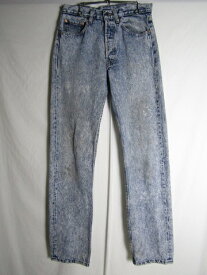 89年　USA製　W31 L34　Levi's　501 ケミカルウォッシュ　デニムパンツ インディゴ【中古】【MEDIUM】【メンズ】