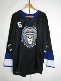 カナダ製 SP ホッケーシャツ ブラック ブルー Lサイズ ワッペン ポリエステル 【中古】【メンズ】【LARGE】