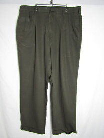 90年代～ VAN HEUSEN ツータック スラックス カーキ TALONジップ W38 L30 【中古】【大きいサイズ】【メンズ】