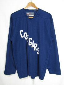 NIKE BAUER ナイキバウアー ホッケーシャツ COUGARS プリント ネイビー Sサイズ 【メンズ】【SMALL】【中古】