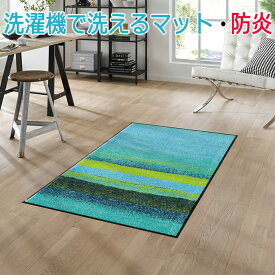 玄関マット 洗える マット キッチンマット 屋外 屋内 デザインマット 速乾性 約75×120cm Medley acqua メドレー アクア J012B (R) wash+dry ウォッシュドライ 引っ越し 新生活