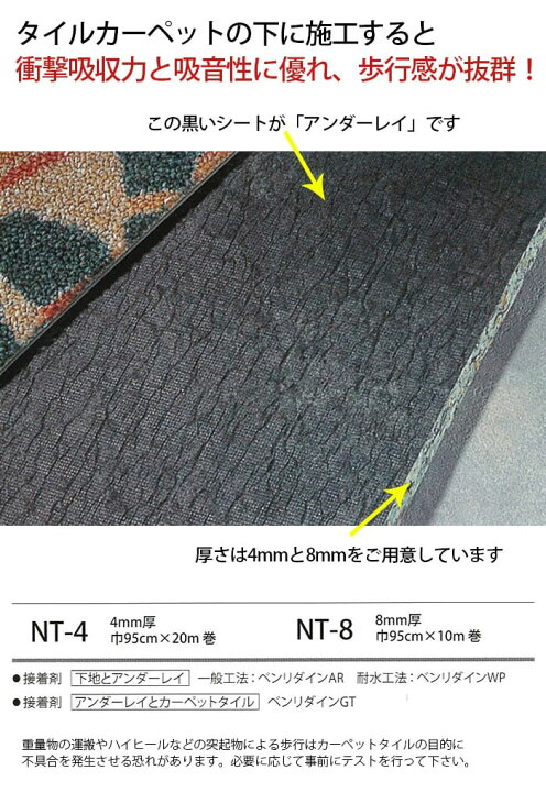 楽天市場】サンゲツ タイルカーペット用 アンダーレイシート 防音 断熱 