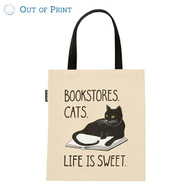 アウトオブプリント トートバッグ Out Of Print 黒猫 Bookstores. Cats. Life is Sweet. エコバッグ おしゃれ A4　TOTE1058【メール便可】 【あす楽】