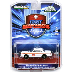 GREENLIGHT 1/64@1983 DODGE DIPLOMAT - NYC EMS(CITY OF NEW YORK EMERGENCY MEDICAL SERVICE)1983 _bWEfv}bg - NYC EMS (VeBEIuEj[[NEG}[WFV[EfBJET[rX)