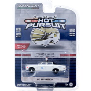 GREENLIGHT 1971 AMC MATADOR YONKERS, NEW YORK POLICE�O���[�����C�g1971 AMC�E�}�^�h�[�� �����J�[�Y �j���[���[�N�|���X�@HOT PURSUIT SERIES 35