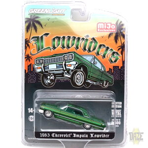 GREENLIGHT�@MiJo EXCLUSIVE - 1963 CHEVROLET IMPALA SS LOW RIDER - GREEN�@MiJo �G�N�X�N���[�V�u - 1964 �V�{���[�C���p�� SS ���[���C�_�[ - �O���[��
