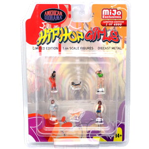 MiJo TOYS EXCLUSIVE AMERICAN DIORAMA-1:64 FIGURES - HIP HOP GIRLS�@MiJo TOYS����@�A�����J���W�I���} 1:64�X�P�[���t�B�M�A - �q�b�v�z�b�v�E�K�[���Y*�p�b�N�̒��ŏ���̈ʒu�Ƀt�B�M�A�������Ă��Ȃ�����