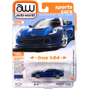 Auto World Premium 2024 Release 3�@2018 CHEVY CORVETTE GRAND SPORT (ADMIRAL BLUE)2018 �V�F�r�[�E�R���x�b�g�E�O�����h�X�|�[�c(�A�h�~�����E�u���[)