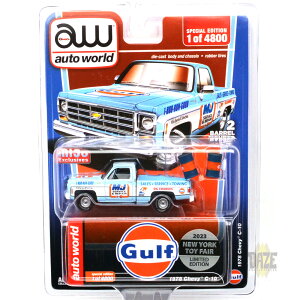AUTO WORLD EXCLUSIVE - 1978 CHEVROLET C10 GULF OIL - 2023 NEW YORK TOY FAIR SPECIAL�@MiJo ���� - 1978 �V�{���[�EC10 �K���t�I�C�� - 2023 �j���[���[�N�E�g�C�t�F�A�E�X�y�V����