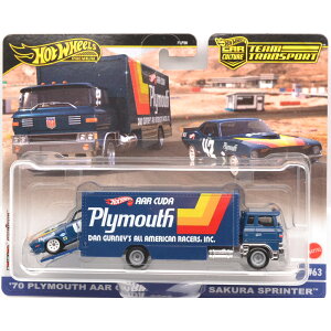 HOT WHEELS@CAR CULTURE - TEAM TRANSPORT@'70 PLYMOUTH AAR CUDA & SAKURA SPRINTER@'70 v}X AAR N[_ & TNXv^[