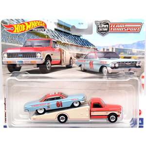 HOTWHEELS CAR CULTURE - TEAM TRANSPORT�@'61 IMPALA & '72 CHEVY RAMP TRUCK�@'61 �C���p�� & '72 �V�F�r�[�E�����v�E�g���b�N