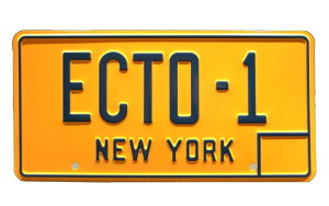 GHOST BUSTERS 1959 CADILLAC�@ECTO-1 NUMBER PLATE �u�S�[�X�g�o�X�^�[�Y 2�v�u1959 �L���f���b�N�@�G�N�g-1�v �i���o�[�v���[�g �uECTO 1A�vNEW YORK