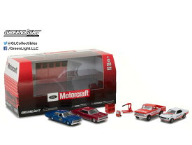 GREENLIGHT 1:64SCALE "DIORAMAS - FORD MOTORCRAFT GARAGE フォードモータークラフト　ガレージ(1966 FORD GARAXLE 500XL,1967 FORD CUSTOM,1967 FORD MUSTANG ,1967 FORD F-100,TOOL CHEST,BATTERYCHARGER)