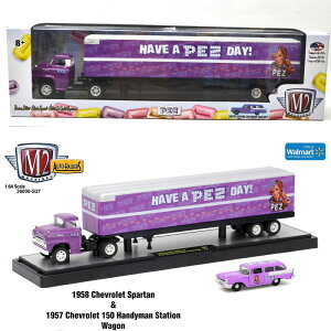 M2 MACHINES 1:64SCALE 1958 CHEVROLET SPARTAN LCF & 1957 CHEVROLET 150 HANDYMAN STATION WAGON