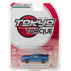 GREENLIGHT 1:64 TOKYO TORQUE"2002 NISSAN SKYLINE GT-R R34" g[L[gN - 2002jbT GT-R R34@O[Cg