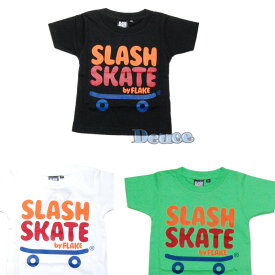 ★SALE★FLAKE SLASH SKATE TEE フレイク　Tシャツ BLACK,WHITE,GREEN 150,160cm