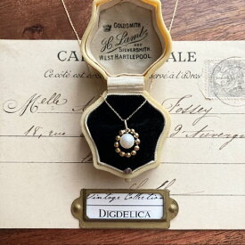 【K18】ヴィンテージパールネックレス　一点物　ゴールド　指輪　vintage gold necklace v1602【DIGDELICA】ディデリカ UESD中古品