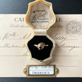 【K18】ヴィンテージサファイアリング　一点物　ゴールド　指輪　vintage gold ring v1612【DIGDELICA】ディデリカ UESD中古品　Diamond
