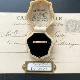 【K18】ヴィンテージ　アールデコリング　一点物　ゴールド　指輪　vintage gold ring v1623【DIGDELICA】ディデリカ UESD中古品 18金　アンティーク