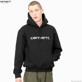 カーハート CARHARTT WIP HOODED CARHARTT SWEATSHIRT (BLACK/WHIT) メンズ ヘビーウェイトスウェット プルオーバーパーカー ルーズ ゆったり オーバーサイズ