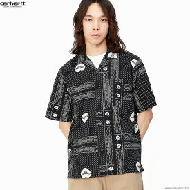 カーハート CARHARTT WIP S/S HEART BANDANA SHIRT (BLACK) メンズ 半袖シャツ オープンカラーシャツ セットアップ ルーズ ゆったり オーバーサイズ