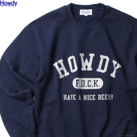 ハウディ Howdy College Crew SW (NAVY) [HDW2301-SW01] メンズ トップス スウェット クルーネック