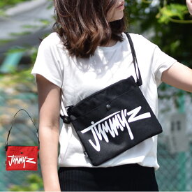 メール便送料無料 ジミーズ ショルダーバッグ ミニショルダー サコッシュ メンズ 男子 フラット スマホ/iPhone収納 クラッチ ナイロン カジュアル ストリート 大人 レディース 女子 女の子 バッグ ブランド 大人 高校生 中学生 人気 斜め掛け 肩掛け おしゃれ かわいい