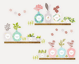 ウォールステッカー両面印刷花木おしゃれ貼ってはがせるwallstickerflowerフラワーツリーステッカーシール全9種かわいい簡単リメイク裏から見てもきれいウォールシール壁シールリメイクシート窓ベランダキッチン