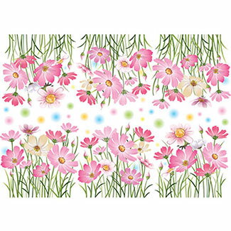 ウォールステッカー両面印刷花木おしゃれ貼ってはがせるwallstickerflowerフラワーツリーステッカーシール全9種かわいい簡単リメイク裏から見てもきれいウォールシール壁シールリメイクシート窓ベランダキッチン