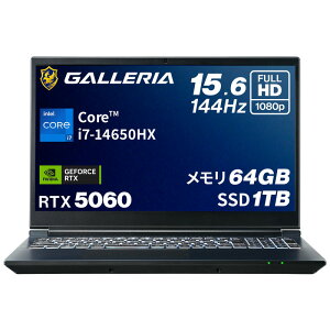 �K�����A �Q�[�~���O�m�[�gPC �m�[�g�p�\�R�� Core i7-14650HX RTX 5060 ������ 64GB / SSD 1TB Windows 11 Home 15.6�C���` 144Hz GALLERIA RL7C-R56-5N 21763-3413