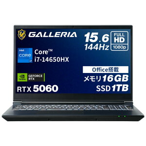 �K�����A �Q�[�~���O�m�[�gPC �m�[�g�p�\�R�� Core i7-14650HX RTX 5060 ������ 16GB / SSD 1TB Windows 11 Home Office���� 15.6�C���` 144Hz GALLERIA RL7C-R56-5N 21766-3413