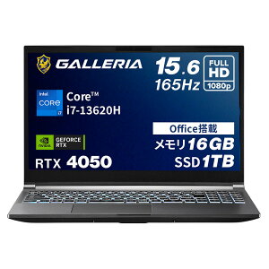 �K�����A �Q�[�~���O�m�[�gPC �m�[�g�p�\�R�� Core i7-13620H RTX 4050 ������ 16GB / SSD 1TB Windows 11 Home Office���� 15.6�C���` 165Hz GALLERIA RL7C-R45-5N 20326-3406