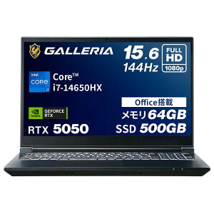 �K�����A �Q�[�~���O�m�[�gPC �m�[�g�p�\�R�� Core i7-14650HX RTX 5050 ������ 64GB / SSD 500GB Windows 11 Home Office���� 15.6�C���` 144Hz GALLERIA RL7C-R55-5N 20348-3406