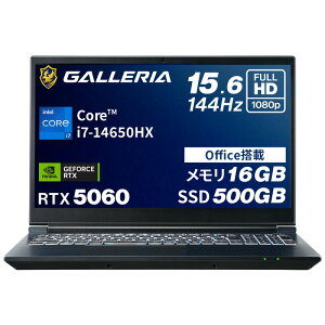 �K�����A �Q�[�~���O�m�[�gPC �m�[�g�p�\�R�� Core i7-14650HX RTX 5060 ������ 16GB / SSD 500GB Windows 11 Home Office���� 15.6�C���` 144Hz GALLERIA RL7C-R56-5N 21765-3416