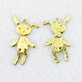 ビーズクラブ チャーム うさぎ 金 10個セット 33mm チャーム キーホルダー ネックレス 飾り ピアス