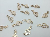 ビーズクラブ チャーム 音符 金 10個セット 25mm チャーム キーホルダー ネックレス 飾り ピアス