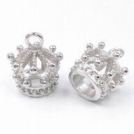 ビーズクラブ チャーム 王冠 八角 銀 シルバー 10個 10mm チャーム キーホルダー ネックレス 飾り ピアス