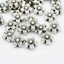 ビーズクラブ ロンデル メタルビーズ さくら 大 シルバー 50個 9mm ブレスレット ネックレス 金具 金属ビーズ パーツ R-002